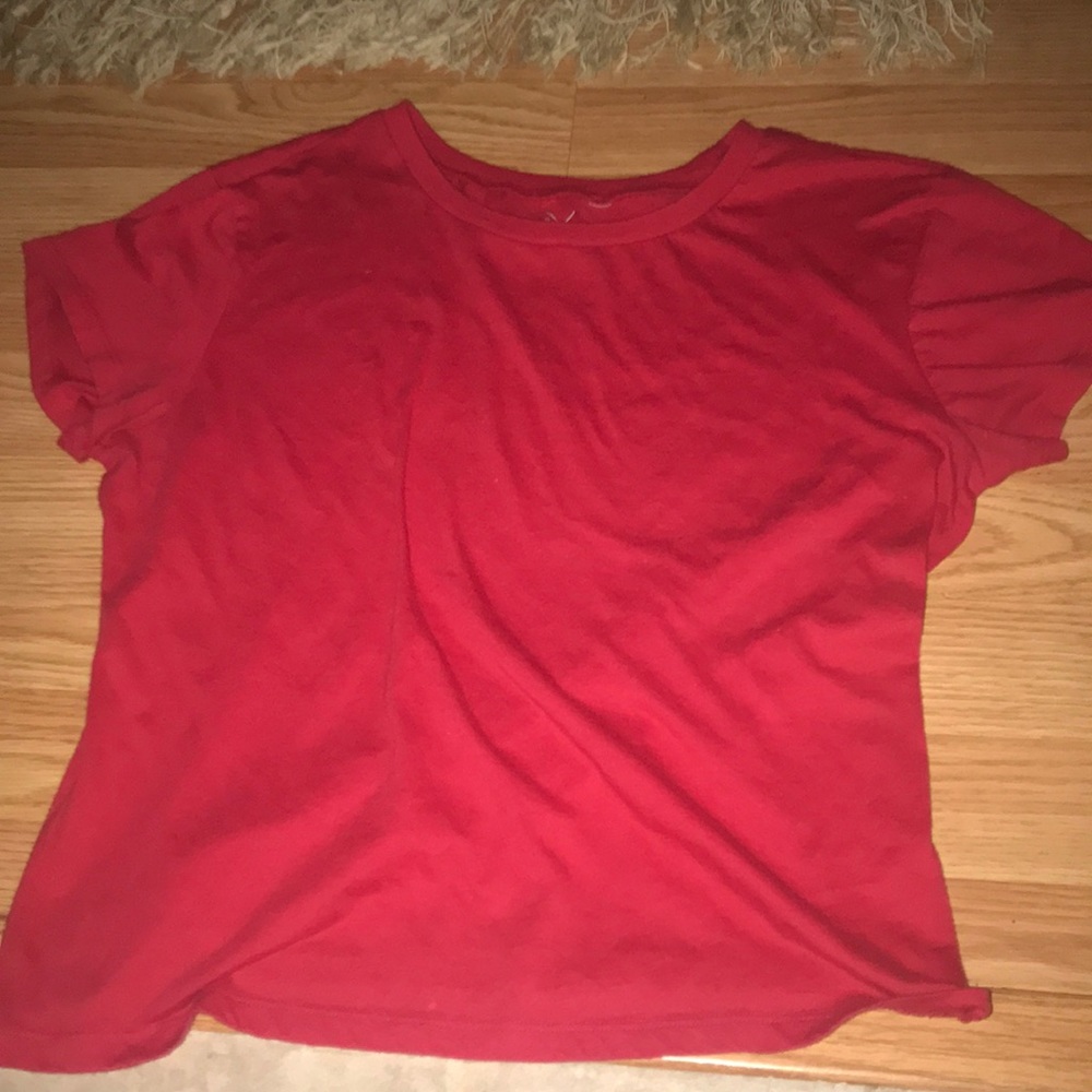 pacsun cropped red/hot pink T